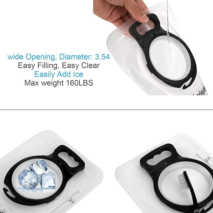 Hydration Bladder 2L-3L Water Storage Bag Reservoir,Military Hydration Pack Replacement for Hiking Biking Climbing Cycling Running Camping Backpack-StrideForce Fitness