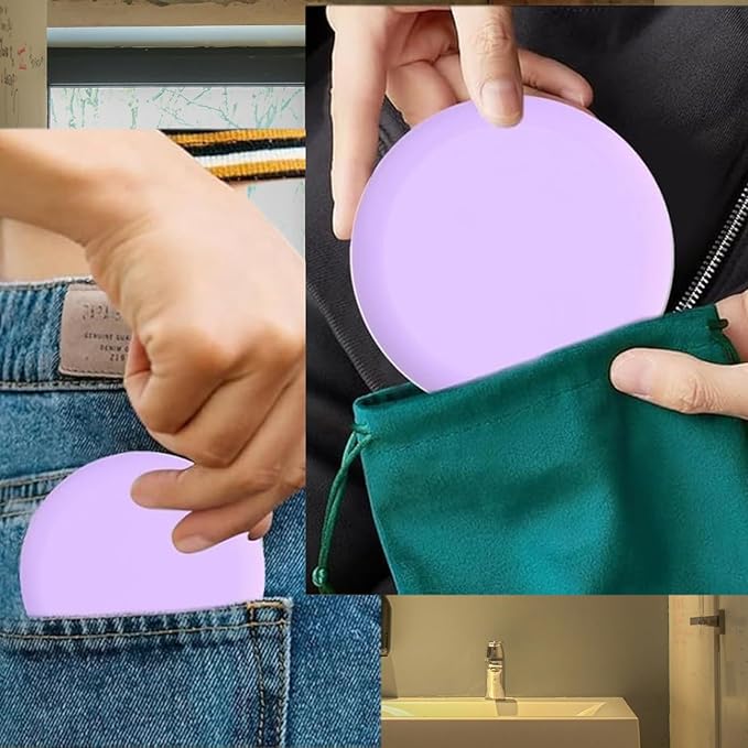 Retainer Case, Slim Aligner Cases for Invisalign, Mouthguard Case with Removal Tools& Aligners Chewies& Brush, Removable Inner Tray Silicone for Easy Cleaning (Purple)