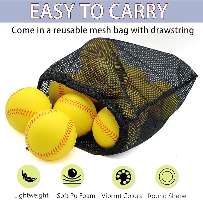 Magicorange Baseball, Foam Baseballs 20 Pack Practice Training Baseballs Unmarked Baseball Soft Toss, Batting, Fielding, Hitting, Pitching-StrideForce Fitness