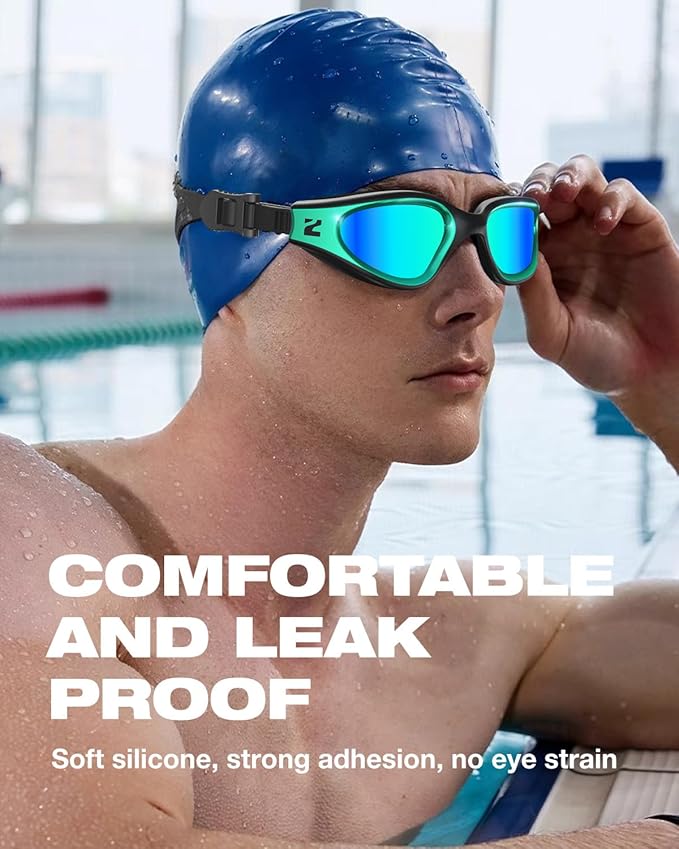 ZIONOR G1 Nava Super Anti-Fog Unisex Swim Goggles Mirror/Bright Smoke Lens-StrideForce Fitness