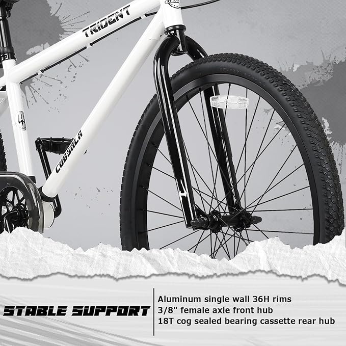 20 24 26 Inch BMX Race Bike Trident Bicycles Beginner-Level to Advanced Riders with 2 Pegs, Multiple Colors-StrideForce Fitness