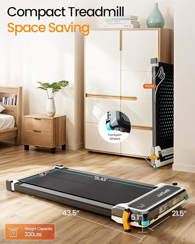 Walking Pad with Incline - Dual-Sided 2 in 1 Under Desk Treadmill with Shiatsu Foot Massager, 330LBs Walking Pad Treadmills for Home and Office, LED Display and Remote Control-StrideForce Fitness