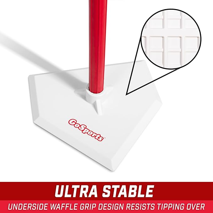 GoSports Baseball & Softball Batting Tees - Choose Jr. or Standard - Adjustable Rubber Hitting Tee-StrideForce Fitness