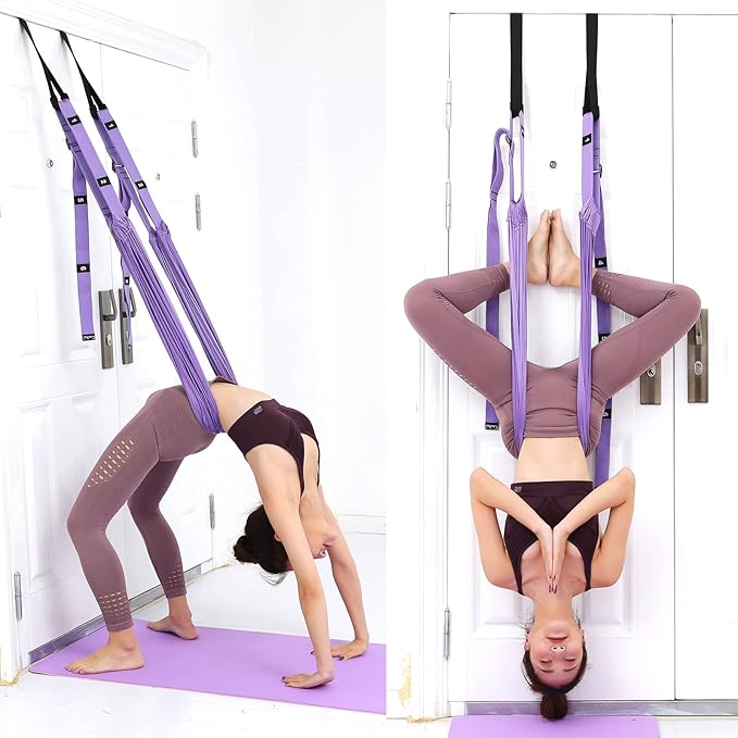 Tchrules Leg Stretcher Strap, Backbend Training Belt with Door Anchor, Flexibility Trainer Stretching Equipment Assist Stretch Strap for Fitness Gymnastics Dance Aerial Yoga Ballet-StrideForce Fitness