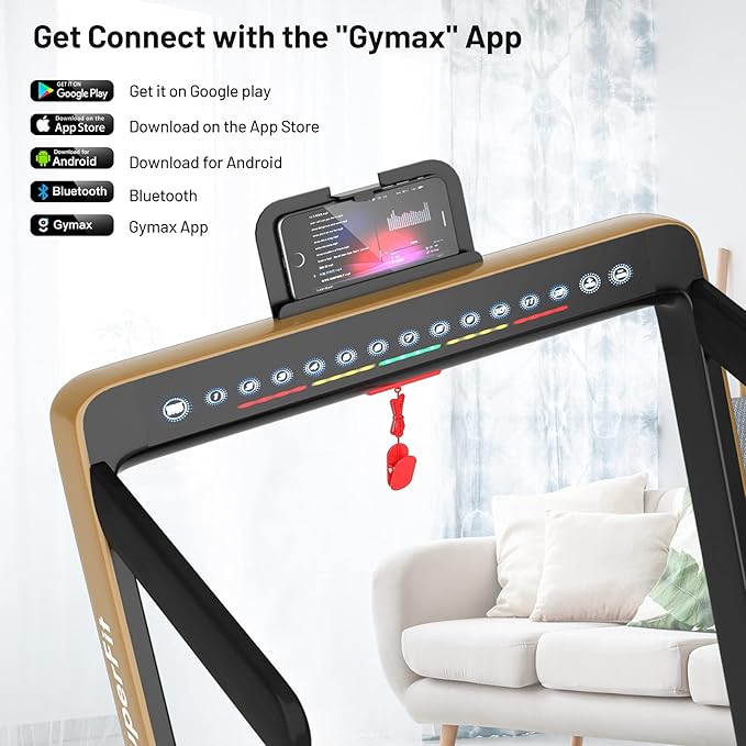 GYMAX Walking Pad, Dual LED Display 2 in 1 Under Desk Treadmill for Home with Remote & Smart App Control, 2.25HP Foldable Portable Treadmill Running Machine for Office Small Space-StrideForce Fitness