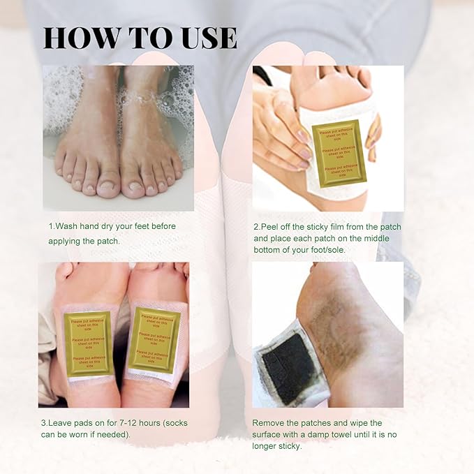 Ginger Foot Pads 100 Packs Bamboo Vinegar Patch Gold Foot Patches Easy to use-StrideForce Fitness