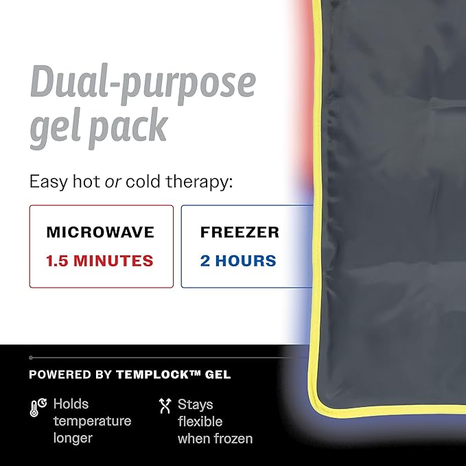 Hot & Cold Reusable Gel Packs (Large, 2 Pack) Flexible Soft Compress - Ice & Heat Therapy for Injuries, Back, Shoulder, Hip, Knee, Joint Pain, Swelling, Bruises, Post Surgery - Sport Temp-StrideForce Fitness