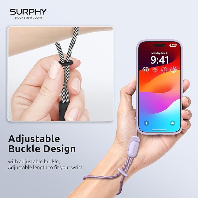 SURPHY 3 Pack Phone Wrist Strap with CellPhone Tether Tab, Cellphone Lanyard, Phone Strap with 2-Color Braided, Wrist Lanyard-StrideForce Fitness