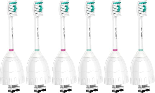 Aoremon Replacement Toothbrush Heads Compatible with Philips sonicare E-Series, 6 Pack Replacement Brush Heads Come with Caps