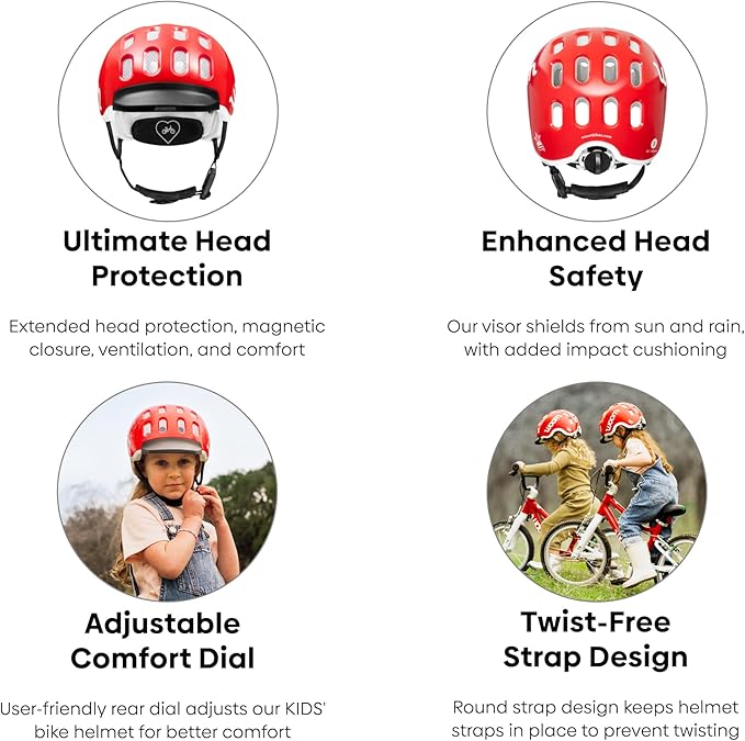 woom Kids’ Bike Helmet, Adjustable Children's Pinch-Free Helmet for Roller Skating & Scooting, Safe Bicycle & Cycling Helmet for Boys & Girls (1-14 Years Old)-StrideForce Fitness