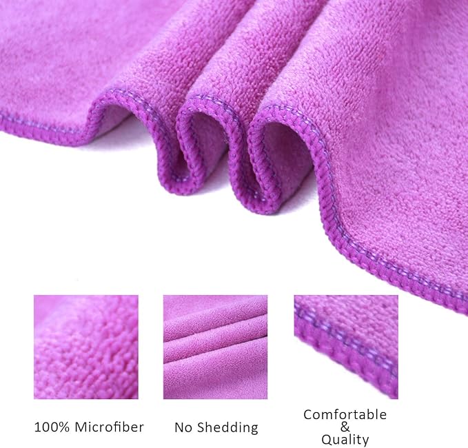 JML Microfiber Towels, Bath Towel Sets (6 Pack, 27" x 55") - Extra Absorbent, Fast Drying, Multipurpose for Bath, Swimming, Fitness, Sports, Yoga, Violet/Coffee/Blue-StrideForce Fitness