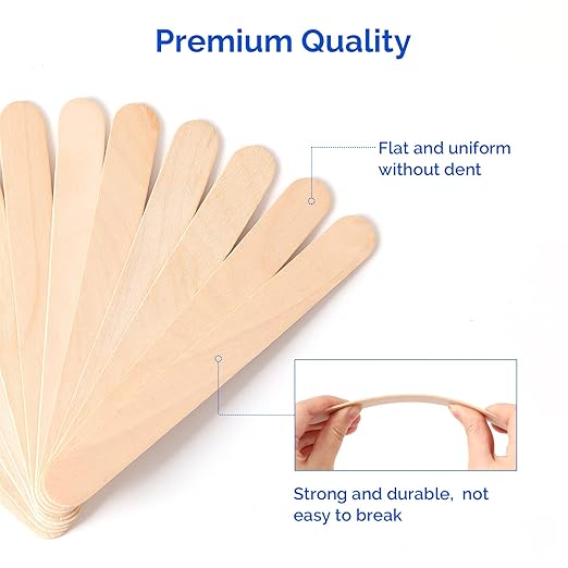 JMU 5000 Count Tongue Depressors, 6" Non-Sterile Tongue Blades Wood Sticks