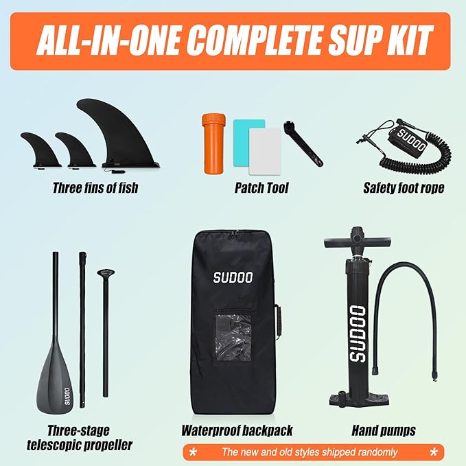 Inflatable Stand Up Paddle Board 10‘x30‘‘- Ultra-Light SUP with Backpack, Pump, Paddle, Coil Leash, 3 Fins, Repair Kit, Stable Design, Non-Slip EVA Deck for Adults & Youth-StrideForce Fitness