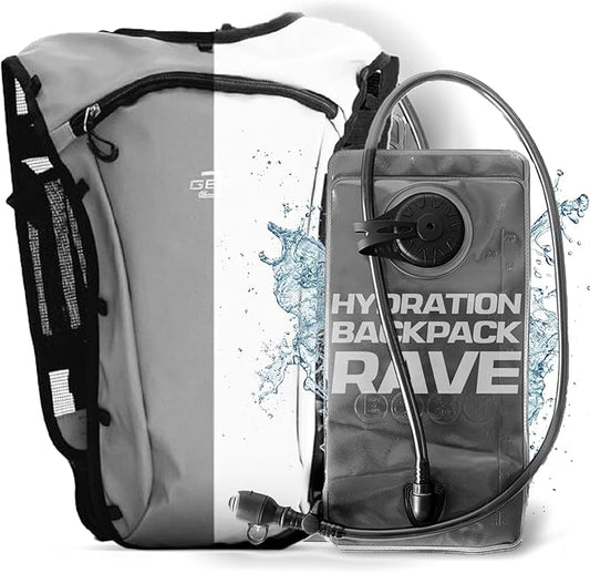 RAVERUNNER® Rave Hydropack - 2L Water Backpack for Raves, Festivals, Hiking, Running - Festival Hydration Pack for Hydration Backpack Rave-StrideForce Fitness