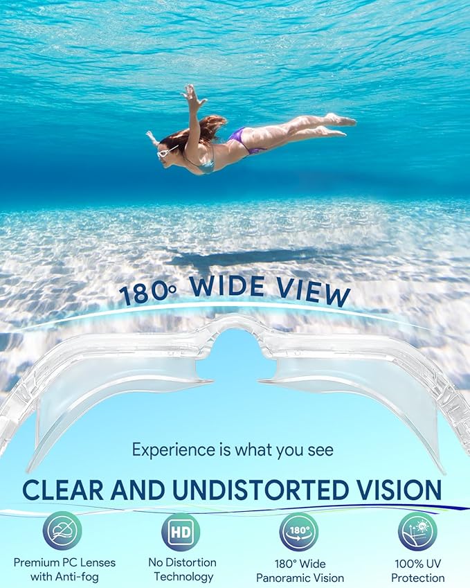 Swim Goggles, Polarized Adult Swimming Goggles Bungee Strap No Hair Pulling Anti-fog Pool Goggles for Men Women-StrideForce Fitness