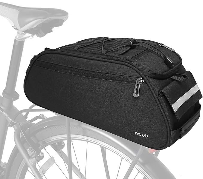 MOSISO Bike Rack Bag, Waterproof Bicycle Trunk Pannier Rear Seat Pouch Cycling Bike Carrier Backseat Storage Luggage Saddle Shoulder Bag-StrideForce Fitness