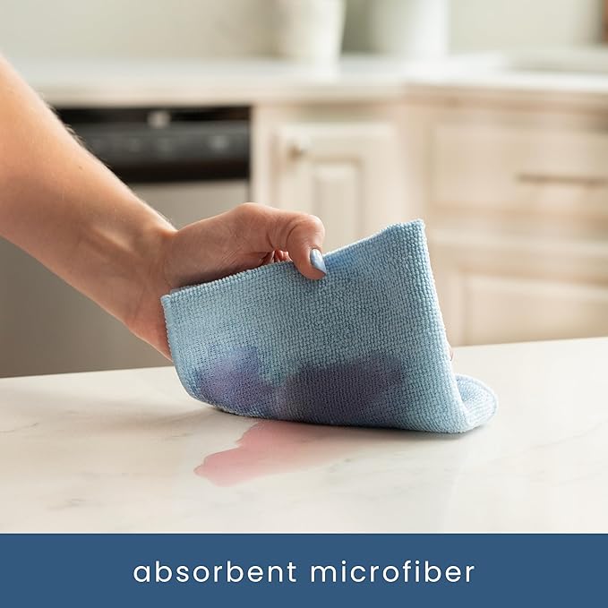 S&T INC. 200 Pack Microfiber Cleaning Cloth, Bulk Towels for Home, Reusable Microfiber Towels for Cars, Cleaning Rags, Light Blue, 11.5 Inches x 11.5 Inches, 200 Count-StrideForce Fitness