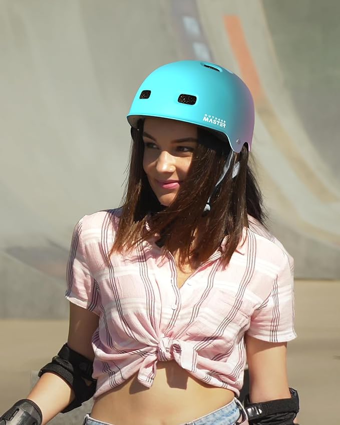 OutdoorMaster Skateboard Cycling Helmet - Two Removable Liners Ventilation Multi-Sport Scooter Roller Skate Inline Skating Rollerblading for Kids, Youth & Adults-StrideForce Fitness