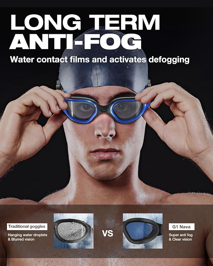 ZIONOR G1 Nava Super Anti-Fog Unisex Swim Goggles Mirror/Bright Smoke Lens-StrideForce Fitness