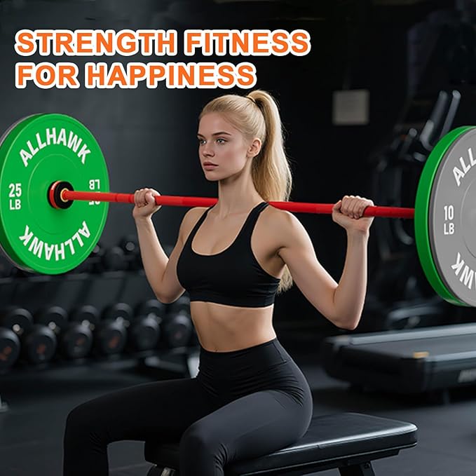 Colorful Olympic Bumper Plates, 2-inch Stainless Steel Insert, Virgin Rubber Weight Plate Set for Barbell Weight Lifting and Strength Training Home Gym-StrideForce Fitness