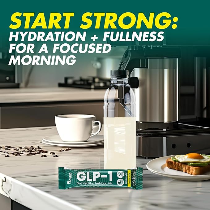 GLP-1 Supplement 6g Fiber - with Chromium & Glucomannan Booster Drink Mix with 45 Servings (6 Weeks Supply) to Reduced Appetite and Cravings & Metabolic Support Formula - Lemonade Flavor-StrideForce Fitness