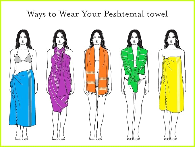 HAVLULAND Turkish Beach Towel, Oversized Bath Towels, Sand Free Quick Dry Absorbent Lightweight Pool Travel Camping Blanket Bulk Set (Black, 6 Pack)-StrideForce Fitness