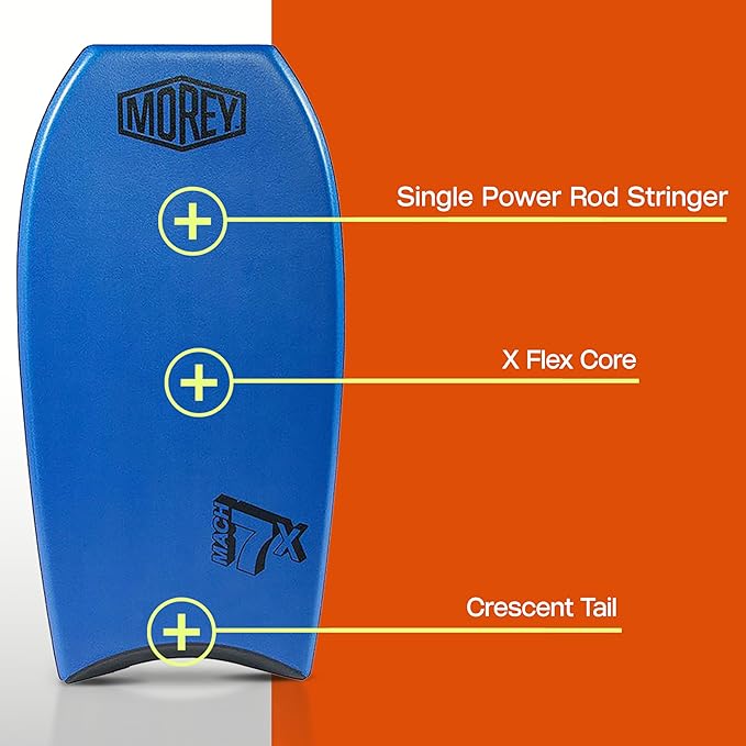 Morey Mach 7X 41.5-42.5" Bodyboard - Choose Size and Color (Blue/Red, 41.5")-StrideForce Fitness