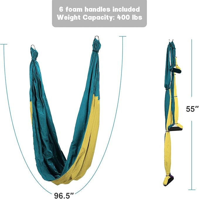 Premium Aerial Yoga Swing Hammock Inversion Therapy with 2 Free Extension Straps Easy Install for Home & Gym Fitness-StrideForce Fitness