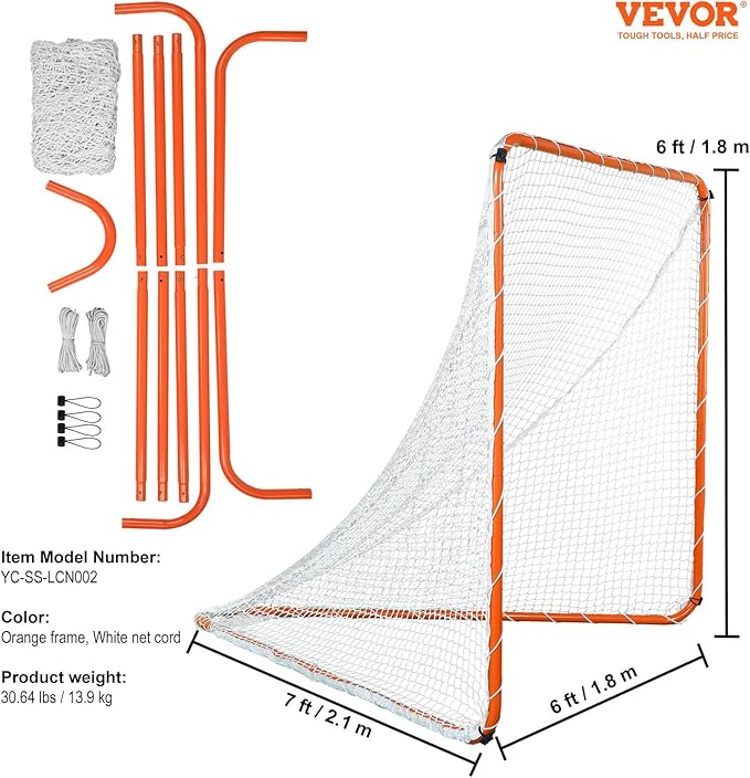 VEVOR Portable Lacrosse Goal - Complete Training Accessory Set with Extended Coverage for Youth and Adults-StrideForce Fitness