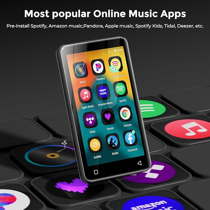 innioasis 80GB MP3 Player with Bluetooth and WiFi, MP3 Player for Kids with Spotify, Spotify Kids, Pandora, Audible, 4.0" Touch Screen Music Player with Parental Controls, Up to 1TB (Gray)-StrideForce Fitness