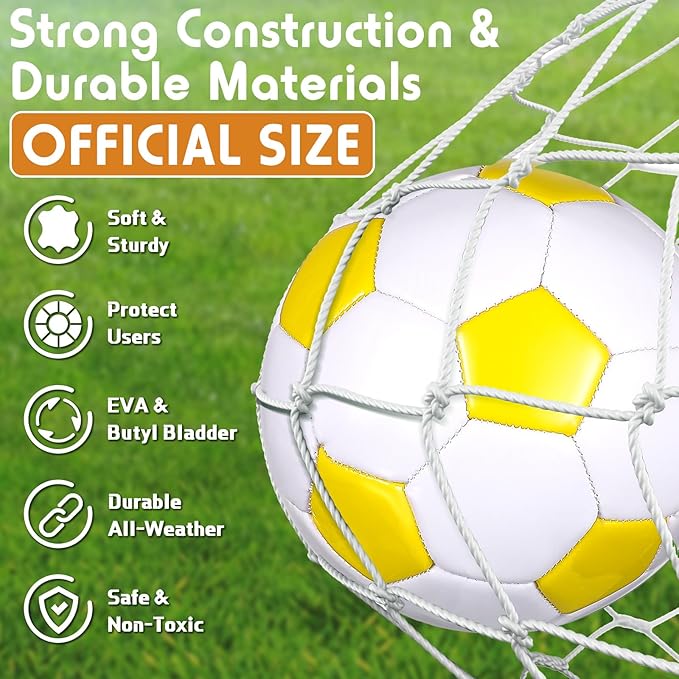 12 Pcs Soccer Balls for Teen Adult Bulk Deflated Soccer Ball with Pump Size 5 Indoor Outdoor Training Practice for School Sports Game Birthday Gifts Party Back to School-StrideForce Fitness