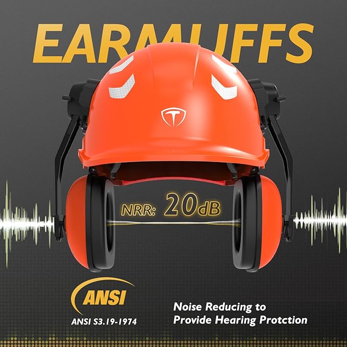 TOOLIOM Chainsaw Helmet with Face Shield and Ear Muffs, Forestry Safety Helmet, ANSI Z89.1 Certified Arborist Helmet, Chainsaw Safety Equipment-StrideForce Fitness