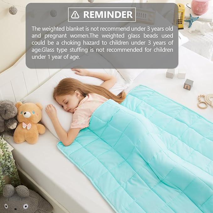 L'AGRATY Weighted Blanket - 40"x60" 10lbs Breathable Microfiber Material with Glass Beads Small Blanket for Adult All-Season Summer Fall Winter Soft-StrideForce Fitness