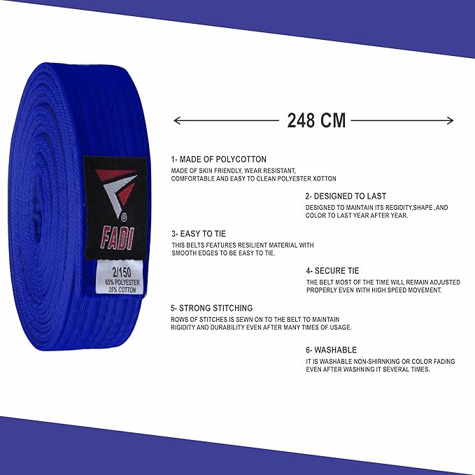 Martial Arts Belt for Karate, Judo, Aikido and Taekwondo - Durable Cotton-Polyester Blend for Adults and Kids-StrideForce Fitness