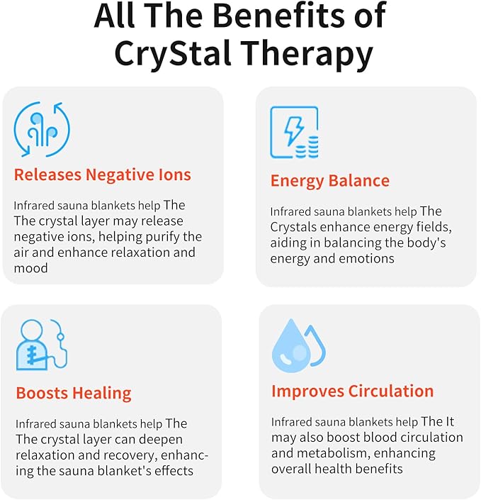 Low EMF Portable Infrared Sauna Blanket,Crystal Therapy Home Relaxation, Adjustable Timer 1-60 Min, 95-167℉ Temp Range, 6 ft x 2.95 ft, Durable PU Leather Cover-StrideForce Fitness