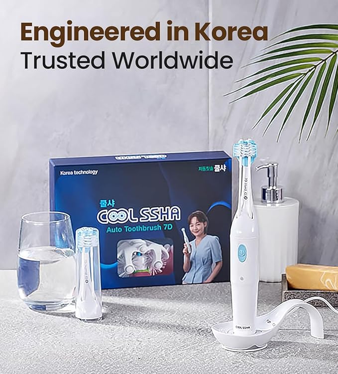 Premium Korean Toothbrush Rose Gold 3 Pack - Dual Head Soft Bristle for Sensitive Gum Care Oral Hygiene