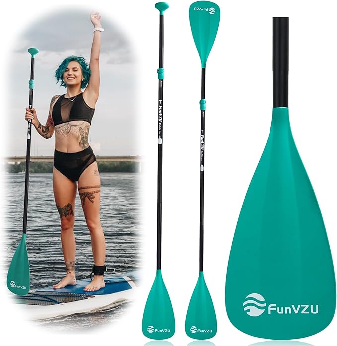 SUP Paddle, Stand Up Paddle Board Paddle Lightweight Adjustable 4-Piece Aluminium Kayak Paddles, Unique Lock Design Floating Alloy Shaft Paddle for Paddle Board-StrideForce Fitness