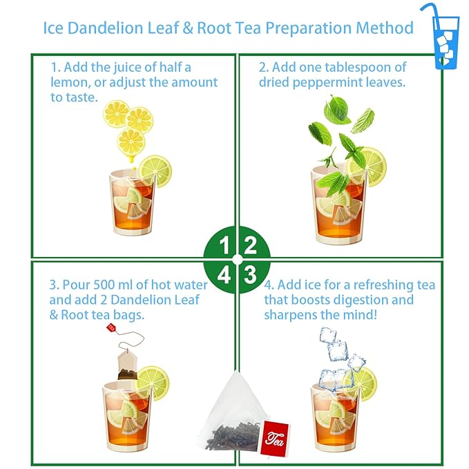 Samcci - Dandelion Leaf & Root Tea bags, 50 Teabags, Natural Roasted Dandelion Herbal Tea for Liver & Kidney Health, Support Digestion & Enhance Immune System, Caffeine Free-StrideForce Fitness