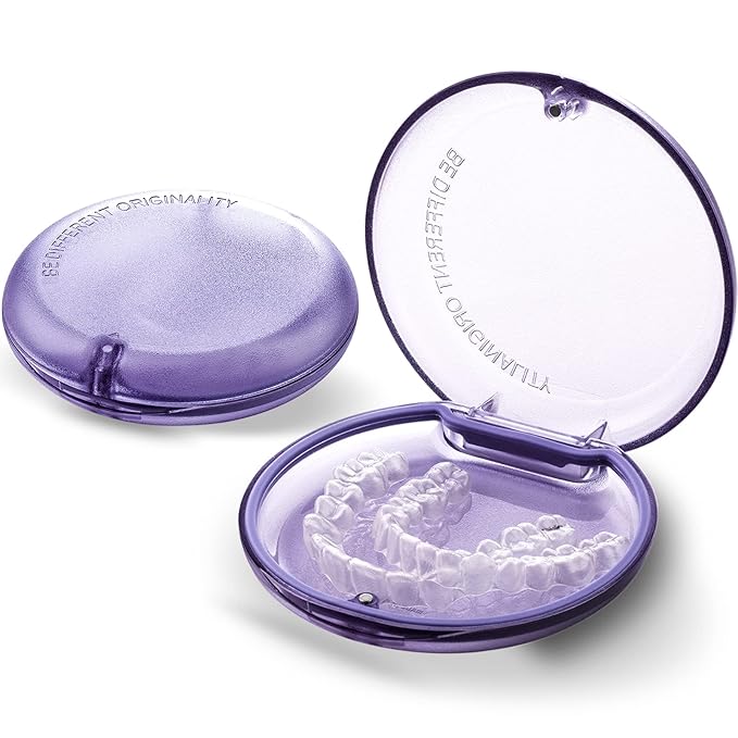 Retainer Case, Large Teeth Night Guard Cases, Slim Aligner Case Holder for Teenage, Adult, Portable Frosted Dental Braces Cases for Travel, School, Office
