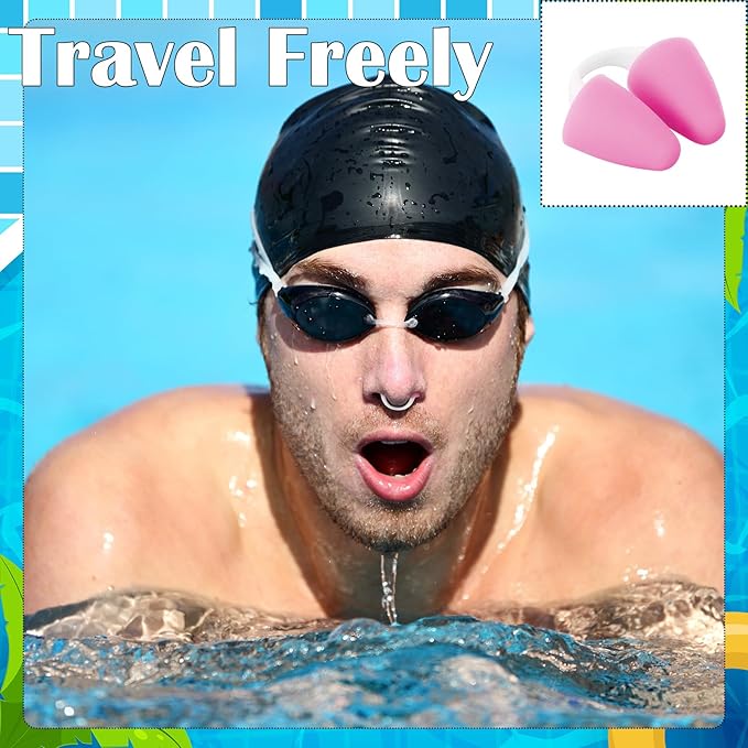 2 Pack Nose Plugs for Swimming for Adults and Kids (Age 7-12), Waterproof Soft Silicone Swimming Protectors Nose Block Nostril Plugs for Swimmers Surfers Water Sports-StrideForce Fitness
