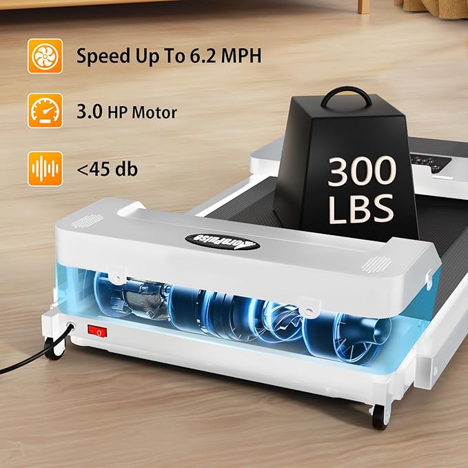 Portable Foldable Treadmills for Home, Small Folding Treadmill for Home Office with 300 LBS Capacity, Walking Running Exercise Electric Compact Treadmill with LED Display-StrideForce Fitness