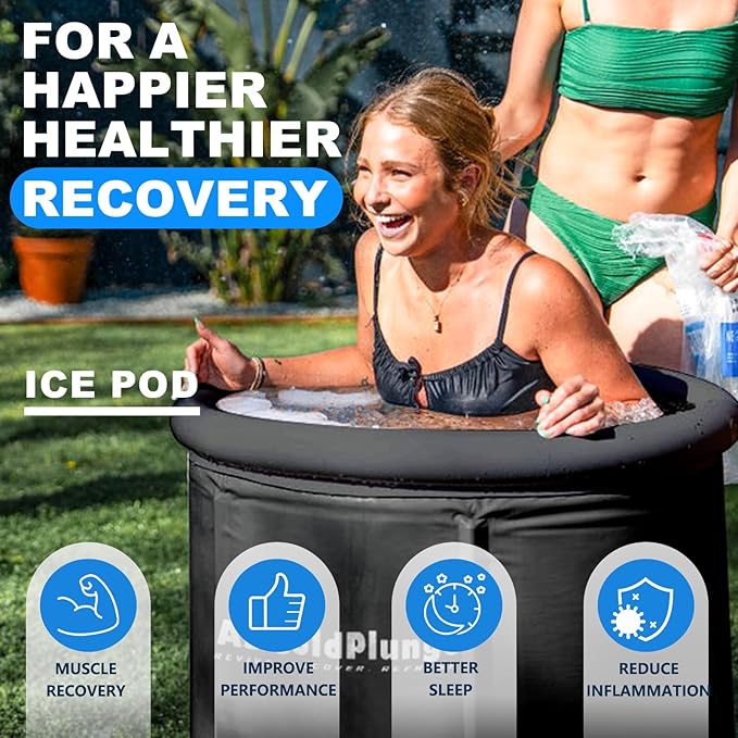 1/3HP Ice Bath Chiller & Cold Plunge Tub Kit – XL 100 Gal Insulated Ice Pod, External Pump & Filter, Cold Plunge Tub with Water Chille for Athletes, Recovery & Home Wellness-StrideForce Fitness