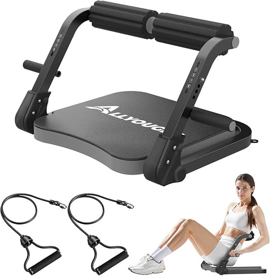 Ab Machine,Sit Up Exercise Equipment& Core Machine, Workout Equipment,Adjustable Ab Trainer with 3 Resistance Levels and Removable Auxiliary Handle,Home Gym Fitness Equipment for All Ages-StrideForce Fitness