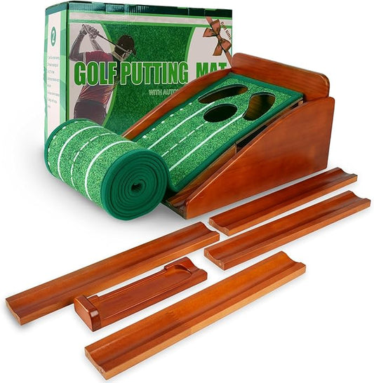 Putting Green Indoor,Golf Putting mat with Auto Ball Return – Premium Golf Putting Mat for Home, Office, or Outdoors – Perfect Golf Gift for Men & Women, Practice Anywhere-StrideForce Fitness