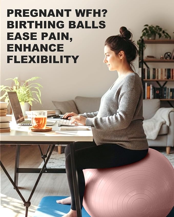 Trideer Yoga Ball – Anti-Burst Exercise Ball for Pregnancy, Office, Birthing, Stretching & Core Workout – Home Gym & Therapy-StrideForce Fitness