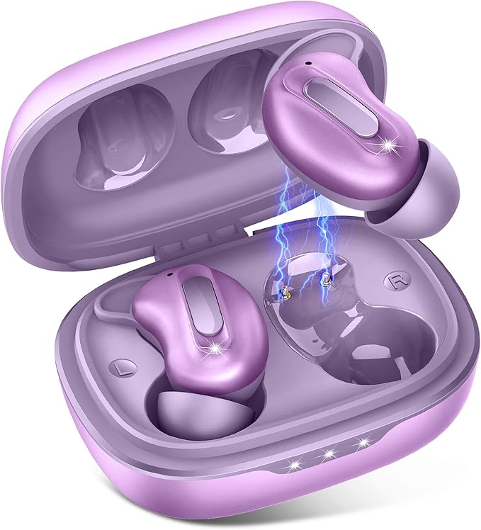 Sleep Earbuds, Mini ANC Wireless Earbuds Bluetooth 5.4 Headphones Deep Bass Stereo, 48H Playtime Ear Buds, 4 ENC Noise Cancelling Mic, In Ear IP7 Waterproof Earphones for Side Sleepers,Touch Control-StrideForce Fitness