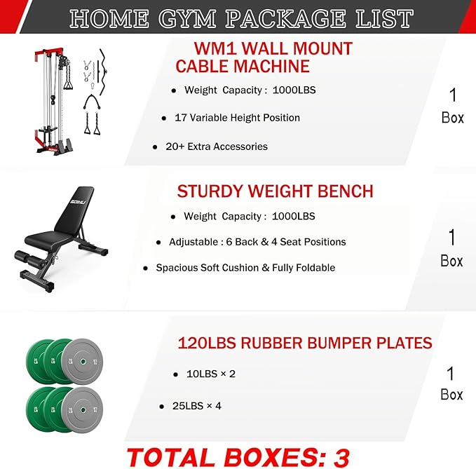 Wall Mount Cable Station, WM1 Cable Crossover Machine with 17 Positions, High and Low Cable Crossover Machine with Removable Footplate for Garage Home Gym-StrideForce Fitness