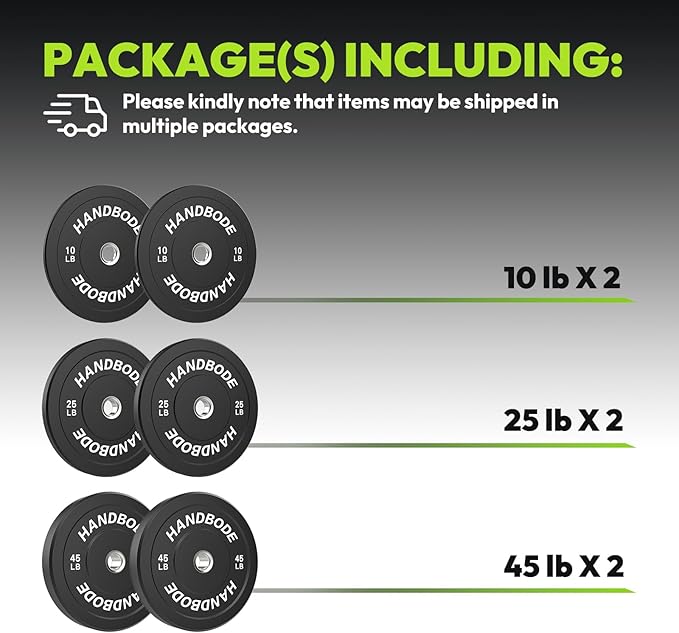 Bumper Plates 2 - Inch Olympic Weight Plate Set for Barbell, 10-55 lb Rubber Weights Sets for Home Gym, Strength Training Plate, Weight Lifting, Black-StrideForce Fitness