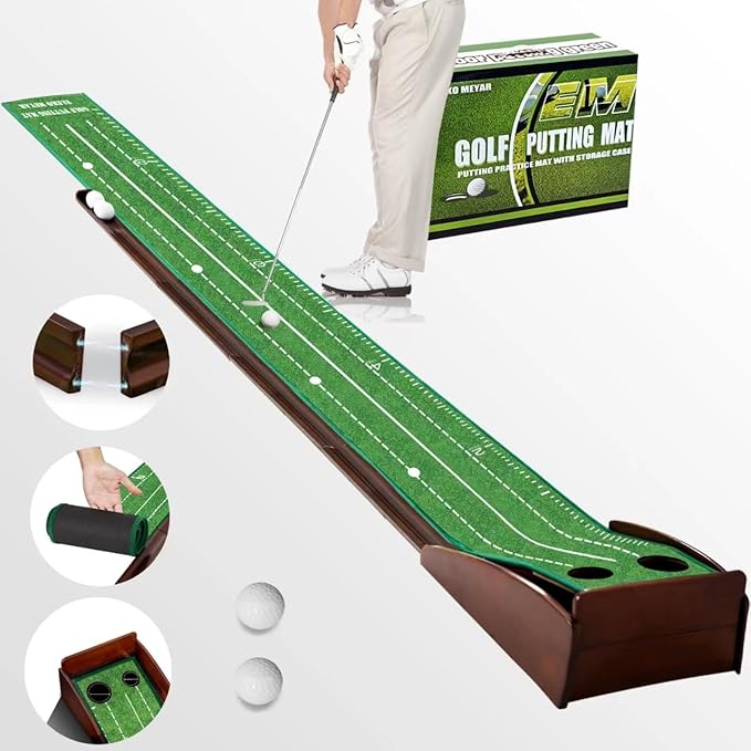 Putting Green Putting matt for Indoors Golf Putting Mat - Indoor Putting with Ball. Putting matt for Golf Practice, Portable and Easy to Clean. Great Gift-StrideForce Fitness