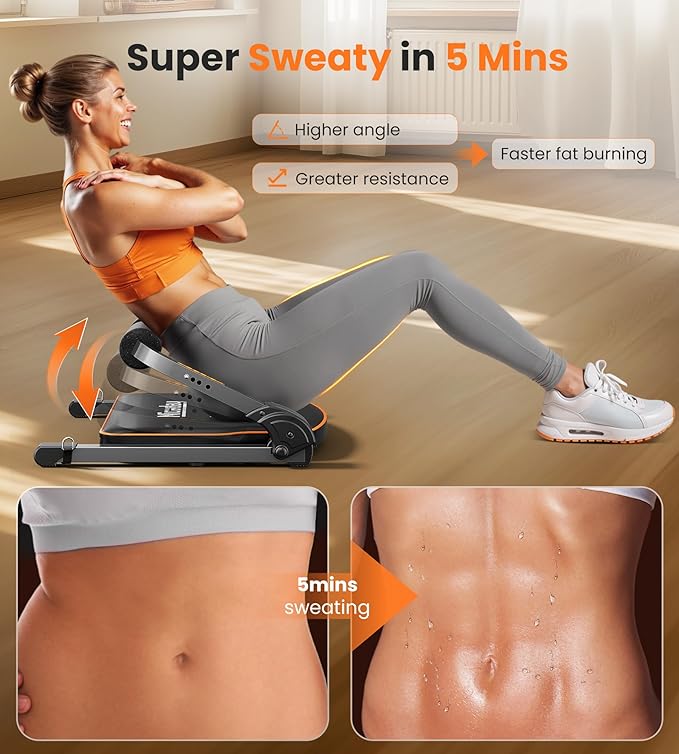 Niceday Ab Workout Equipment, Ab Machine for Stomach Workout, Ab Trainer Machine for Home, Ab Crunch Machine for Home Exercise, Sit Up Machine with Resistance Bands and 330 LBS Weight Capacity-StrideForce Fitness